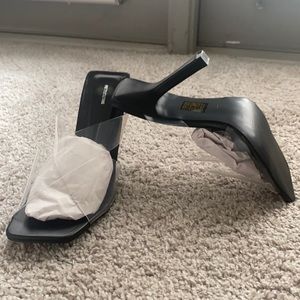 Perspex heels with black soul